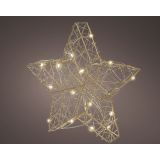 DEKORACIJA DECORIS ZVEZDA 5X30X30 CM ZLATA Z LED LUČKAMI 30 L