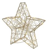 DEKORACIJA DECORIS ZVEZDA 5X30X30 CM ZLATA Z LED LUČKAMI 30 L