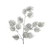 DEKORACIJA EVERLANDS SREBRNA VEJA Z LISTKI 75 CM