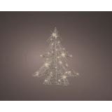 DEKORACIJA LUMINEO SMEREKA Z LED LUČKAMI, 40 CM, SREBRNA/TOPLO BELA