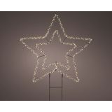 DEKORACIJA LUMINEO ZVEZDA Z LED LUČKAMI, ZUN FI 58 CM, ČRNA/TOPLE BAR.