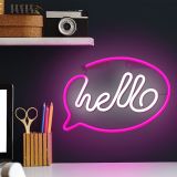 DEKORAT. STENSKA SVETILKA FOREVER NEON LED HELLO