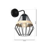 DEKORAT. STENSKA SVETILKA MILAGRO CLIFF BLACK 1XE27 MLP5523