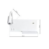 DEKORAT. STENSKA SVETILKA MILAGRO SHELF BELA 4W+5W+2W LED ML6343 NOČNA S POLIČKO