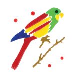 DEKORATIVNA NALEPKA STEUBER MAGIC GEL PAPAGAJ SREDNJI