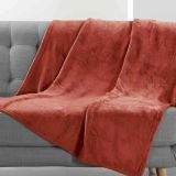 DEKORATIVNA ODEJA DOUCEUR D'INTÉRIEUR FLANELA 180X220 FLANOU TERRACOTTA ORANŽNA