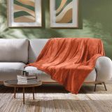DEKORATIVNA ODEJA DOUCEUR D'INTÉRIEUR FLANELA 180X220 FLANOU TERRACOTTA ORANŽNA