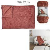 DEKORATIVNA ODEJA HOME DECO FLANELA 140X200 CM, TERRACOTTA Z VZORCEM