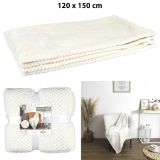 DEKORATIVNA ODEJA HOME DECO SHERPA 120X150 CM, BELA