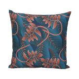 BLAZINA DECORIS DEKORATIVNA, TROPSKI CVET 45X45 CM, MODRO/RJAVA