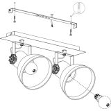 DEKORATIVNI REFLEKTOR EGLO BARNSTAPLE 2, 3XE27 ČRN