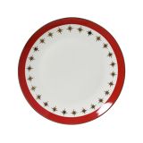 DESERTNI KROŽNIK 20.3X12.8X2 CM ZLATI DETAJLI RDEČ VZOREC