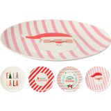 DESERTNI KROŽNIK EH 21 CM RAZLIČNI BOŽIČNI DEKORJI IZ PORCELANA