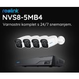 DODATEK ZA PAMETNI DOM REOLINK NVS8-5MB4 VARNOSTNI KOMPLET ČRNA