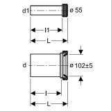 DODATKI ZA SANIT.KERAMIKO GEBERIT PE PRIKLJUČNA GRN ZA STENSKI WC 90 MM