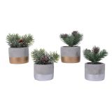 DEKORACIJA DREVESCE V LONČKU FI 8 CM