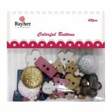 DROBNI ART.ZA USTVARJANJE RAYHER GUMBI MEŠANI FORMS 42 KOS