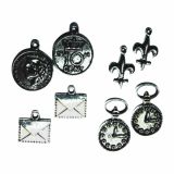 DROBNI ART.ZA USTVARJANJE RAYHER KOVINSKI OKRASKI MD SET8, URA&PISMA