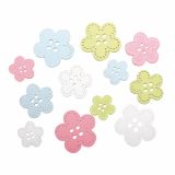 DROBNI ART.ZA USTVARJANJE RAYHER LESENI GUMBI ROŽICE 1.5-2.5CM, SET 24