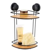 DRŽALA, STOJALA, KLJUKICE TENDANCE BAMB. DVOJNA POLICA VAKUM KOTNA ČRNO KOV. OGRODJE