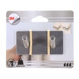 DRŽALA, STOJALA, KLJUKICE TENDANCE SIVA DVOJNA INOX KLJUKICA OGLATE 3M ZA ZALEPIT