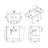 NERJAVNO POMIVALNO KORITO ALVEUS ELEGANT 40, LEINEN 810X510 MM