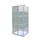 KOTNA KABINA ZA PRHANJE FEROTEHNA ENTRY 90X90X195 CM ALU PR. ORNAMENTNO STEK.