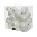 BUNKE ZA NOVOLETNO JELKO BELE BARVE, 26/1, FI 100/80/60 MM