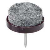 DRSNIK Z ŽEBLJIČKOM HETTICH DIY FI 24X21 MM, SINTETIČNI FILC, RJAV,  V ZAVOJU JE 32 KOS