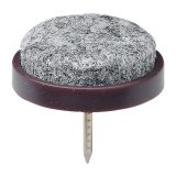 DRSNIK Z ŽEBLJIČKOM HETTICH DIY FI 24X21 MM, SINTETIČNI FILC, RJAV, V ZAVOJU JE 32 KOS