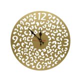 STENSKA URA FI 42 CM, IZREZ MOTIV LEOPARDA, ZLATA