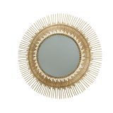 DEKORATIVNO OGLEDALO DECORIS FI 55 CM, VRBA, ZLAT S KAVLJEM ZADAJ