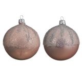 STEKLENA BUNKA FI 8 CM DEKOR ROZA SORT 6/1