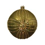 OLIVNO ZELENA BUNKICA Z DEKORJEM 8 CM