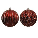 BUNKA IZ UMETNE MASE RDEČE BARVE Z DEKORJEM, PREMER 100 MM, SORT