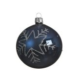 MODRE STEKLENE BUNKE Z ZVEZDO, 6 KOSOV, PREMER 80 MM