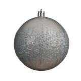 BUNKA ZA NOVOLETNO JELKO SREBRNE BARVE, FI 80 MM