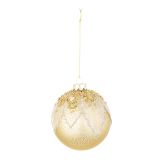 ZLATA STEKLENA BUNKA S POSIPOM, PREMER 80 MM