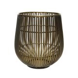 SVEČNIK FI10 CM,V 9 CM, KOVINA, ZLAT