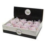 BUNKA IZ UMETNE MASE FI8CM ZASNEŽENA S PENTLJO VELVET ROZA