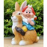 FIGURA, OKRASNA PALČEK NA ZAJCU VIŠ 37 CM