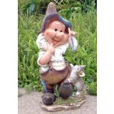 FIGURA, OKRASNA PALČEK Z MUCO VIŠ.41 CM