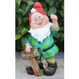 FIGURA, OKRASNA VESELI PALČEK S TABLO VIŠ 30 CM