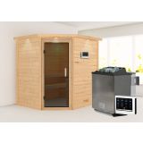 FINSKA SAVNA MIA+9KW GRELEC BIO KOTNI VHOD+STREŠ.VENEC+SIVA VR.