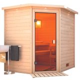 FINSKA SAVNA MIA+9KW GRELEC BIO KOTNI VHOD+STREŠ.VENEC+SIVA VR.