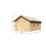 KARIBU LESENA VRTNA HIŠKA GARAŽA 372X309X522