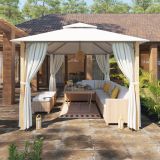 GARNITURA UMETNI RATAN NATERIAL KOTNA ALU, 2 TAB. + JED.MIZA