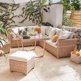 GARNITURA UMETNI RATAN NATERIAL KOTNA ALU, 2 TAB. + JED.MIZA