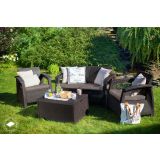 GARNITURA UMETNI RATAN KETER CORFU BOX SET RJAVE BARVE