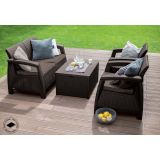 GARNITURA UMETNI RATAN KETER CORFU BOX SET RJAVE BARVE